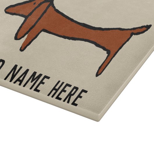 beroemde Abstracte Dachshund Personaliseren Snijplank (Hoek)