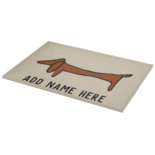 beroemde Abstracte Dachshund Personaliseren Snijplank (Hoek)
