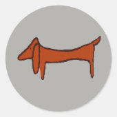 beroemde Abstracte Dachshund Ronde Sticker (Voorkant)