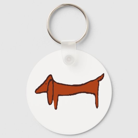 beroemde Abstracte Dachshund Sleutelhanger (Voorkant)