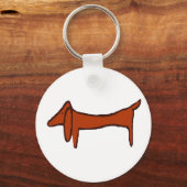 beroemde Abstracte Dachshund Sleutelhanger (Voorkant)
