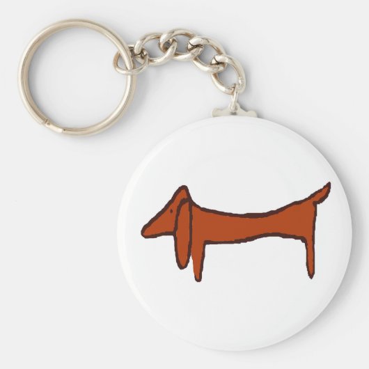 beroemde Abstracte Dachshund Sleutelhanger (Voorkant)