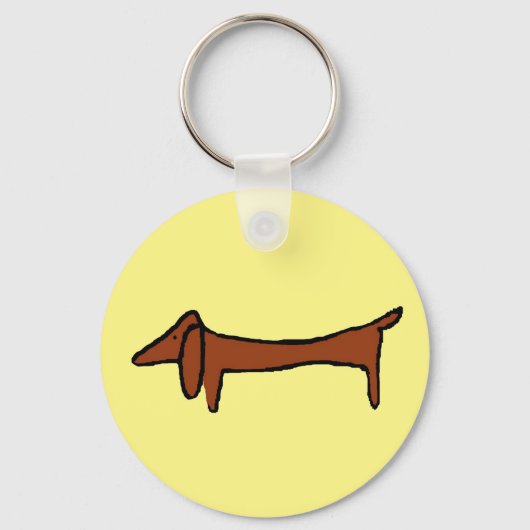 beroemde Abstracte Dachshund-Sleutelhanger Sleutelhanger (Voorkant)