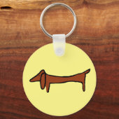 beroemde Abstracte Dachshund-Sleutelhanger Sleutelhanger (Voorkant)
