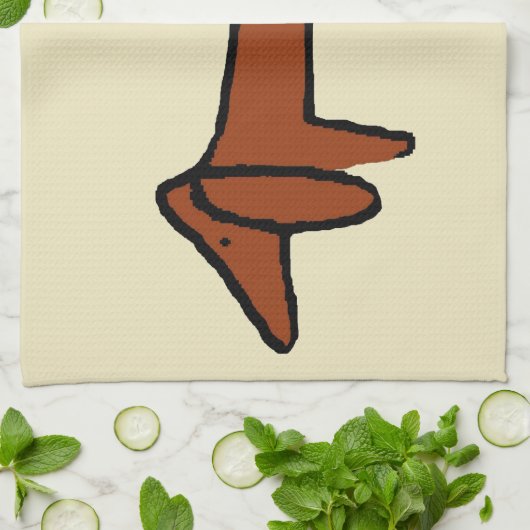 beroemde Abstracte Dachshund Theedoek (Gevouwen)