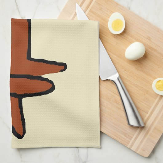 beroemde Abstracte Dachshund Theedoek (Quarter Fold)