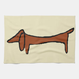 beroemde Abstracte Dachshund Theedoek