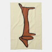 beroemde Abstracte Dachshund Theedoek (Verticaal)