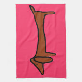 beroemde Abstracte Dachshund Theedoek (Verticaal)