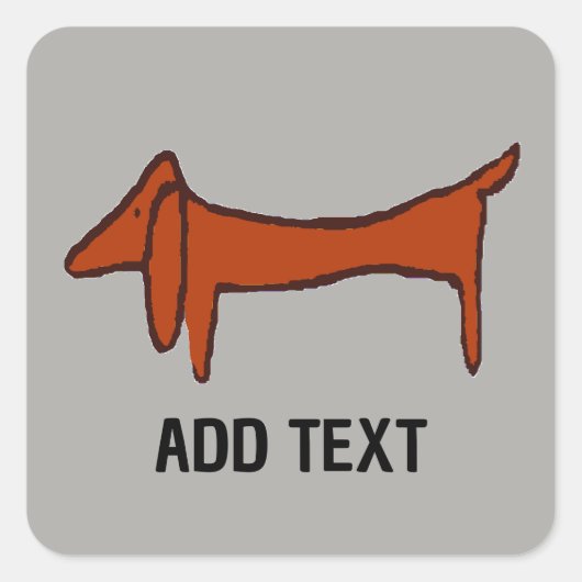 beroemde Abstracte Dachshund Vierkante Sticker (Voorkant)