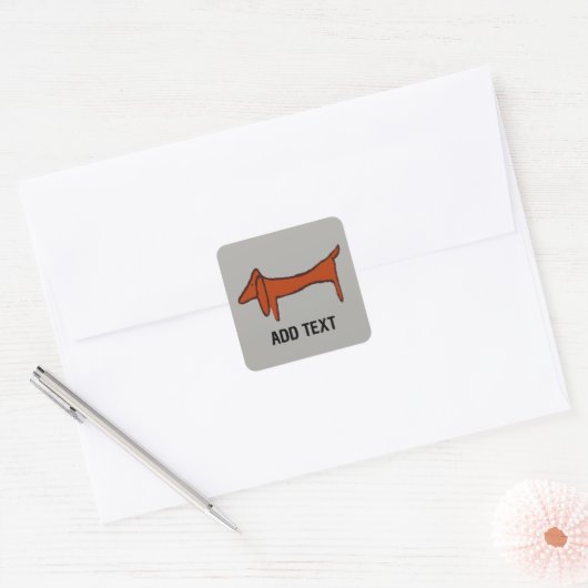 beroemde Abstracte Dachshund Vierkante Sticker (Envelop)