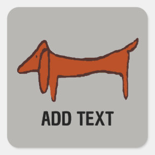 beroemde Abstracte Dachshund Vierkante Sticker