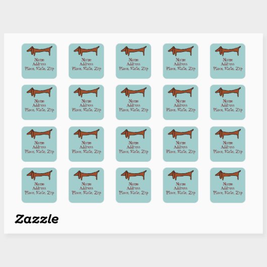 Beroemde Abstracte Dachshund Vierkante Sticker (Vel)