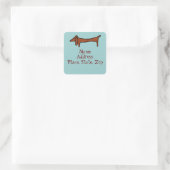 Beroemde Abstracte Dachshund Vierkante Sticker (Tas)