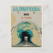 Beroemde Albufeira Beach Access Tunnel, Algarve Briefkaart (Voorkant)
