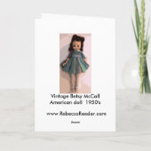 Beroemde Amerikaanse Dolls1950 de V.S. Bedankkaart (Achterkant)