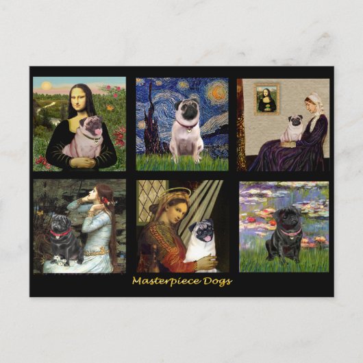 Beroemde Art Pug Composiet #1 Briefkaart (Voorkant)