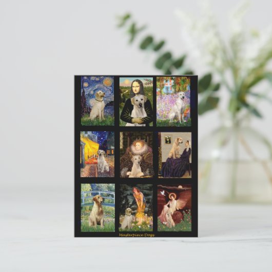 Beroemde Art Yellow Lab Composiet Briefkaart (Staand voorkant)