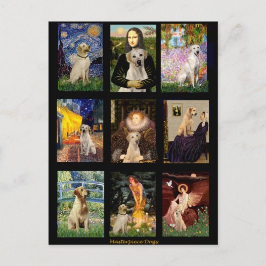 Beroemde Art Yellow Lab Composiet Briefkaart (Voorkant)