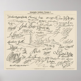 beroemde autografieken poster