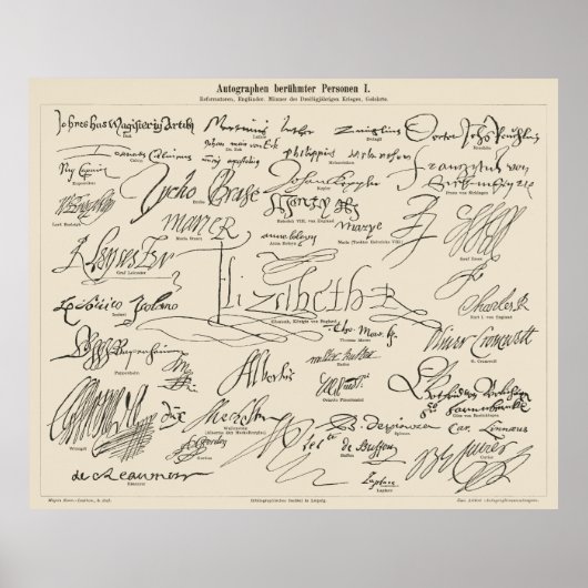 beroemde autografieken poster (Voorkant)