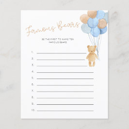 Beroemde Beren spel Blue Tan Balloons