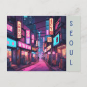 Beroemde bezienswaardigheden van Seoul: een retro  Briefkaart (Voorkant)