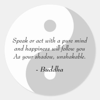 Beroemde Boeddha citaten - Pure Mind and Happiness Ronde Sticker