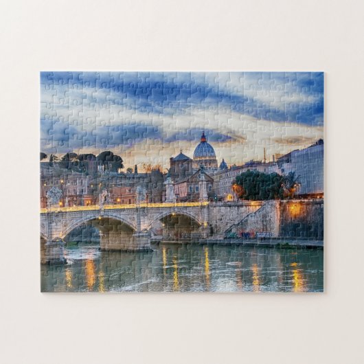 Beroemde Bruggen over de Tiber Rome. Legpuzzel (Horizontaal)