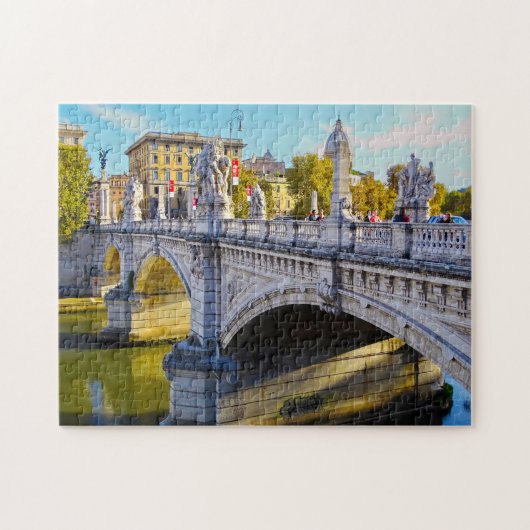 Beroemde Bruggen over de Tiber Rome. Legpuzzel (Horizontaal)