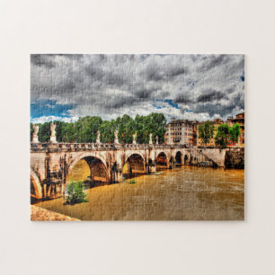 Beroemde Bruggen over de Tiber Rome. Legpuzzel