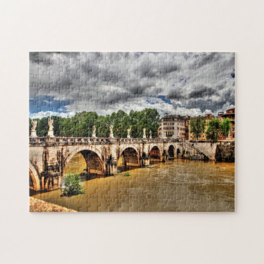 Beroemde Bruggen over de Tiber Rome. Legpuzzel (Horizontaal)