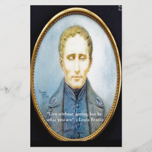 Beroemde citaat van Louis Braille (Voorkant)
