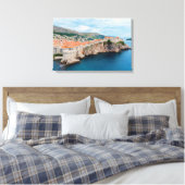 Beroemde daken en muren van de Oude Stad van Dubro Canvas Afdruk (Insitu (Slaapkamer))