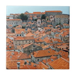 Beroemde daken van de oude stad Dubrovnik - Dalmat Tegeltje