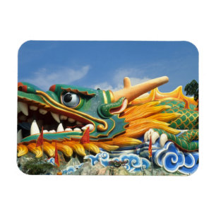 Beroemde Draak bij Haw Par Villa in Singapore Azië Magneet