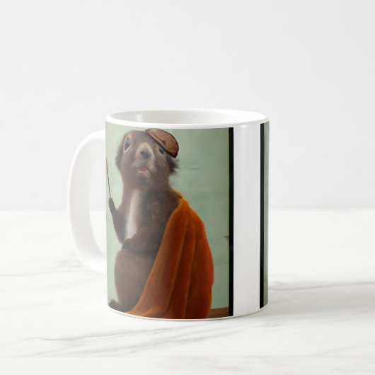 Beroemde eekhoornschilder koffiemok (Voorkant links)