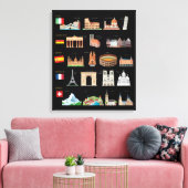 beroemde Europese monumenten Canvas Afdruk (Insitu (Woonkamer))