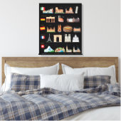 beroemde Europese monumenten Canvas Afdruk (Insitu (Slaapkamer))