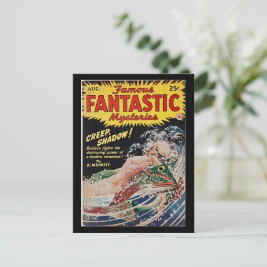 beroemde Fantastische mysteries 42-07_Pulp Art Briefkaart (Staand voorkant)