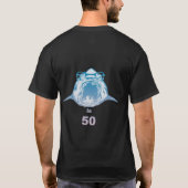 Beroemde haai is 50 (zwart T-shirt) T-shirt (Achterkant)
