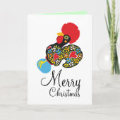 Beroemde Haan van Barcelos Nr 06 Vrolijke Kerstmis Feestdagen Kaart (Voorkant)