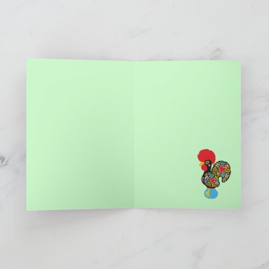 Beroemde Haan van Barcelos Nr 06 Vrolijke Kerstmis Feestdagen Kaart (Binnen)