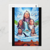 Beroemde Indiase chefs Indianen schilderen Briefkaart (Voorkant / Achterkant)