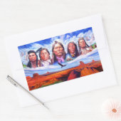 Beroemde Indiase chefs Indianen schilderen Rechthoekige Sticker (Envelop)