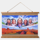 Beroemde Indiase Chiefs Art Painting Indianen Hangend Wandkleed (Voorkant)