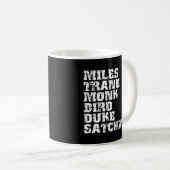 Beroemde Jazz Miles Coltrane Monk Parker Ellington Koffiemok (Voorkant rechts)