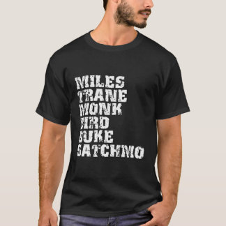 Beroemde Jazz Miles Coltrane Monk Parker Ellington T-shirt