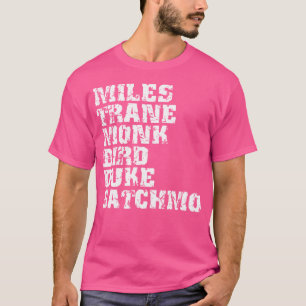 Beroemde Jazz Miles Coltrane Monk Parker Ellington T-shirt