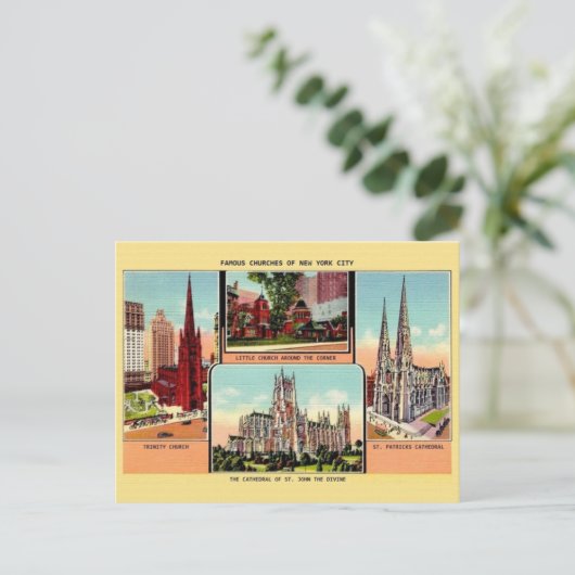  beroemde kerken van het Briefkaart van New York C (Staand voorkant)